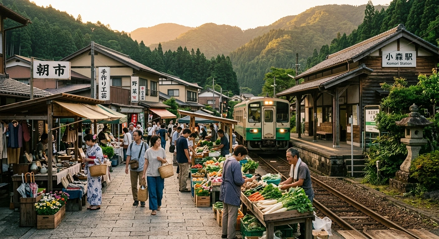 ローカル線の旅で楽しむ駅前朝市と町歩き|地域文化を満喫する旅